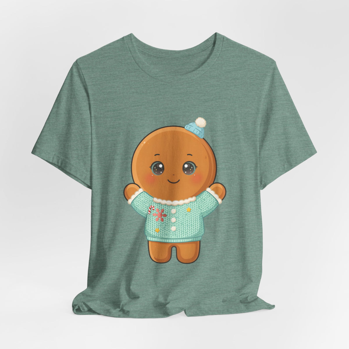 Kawaii Gingerbread Man Christmas Tee for Holiday Cheer