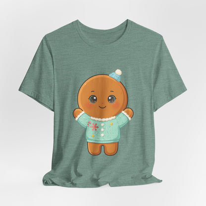 Kawaii Gingerbread Man Christmas Tee for Holiday Cheer