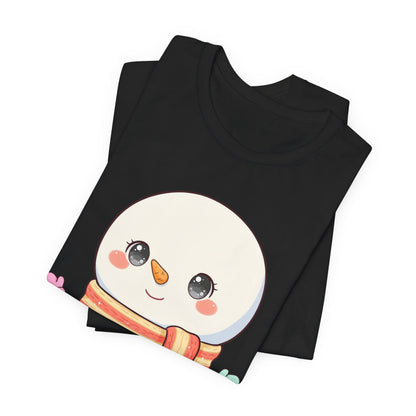 Kawaii Snowman Christmas T-Shirt for Cute Holiday Cheer
