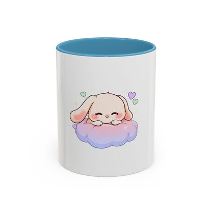 Kawaii Bunny Accent Coffee Mug, Dreamy Cute Animal Gift