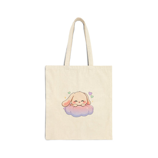 Kawaii Bunny Cotton Canvas Tote Bag for Dreamy Days