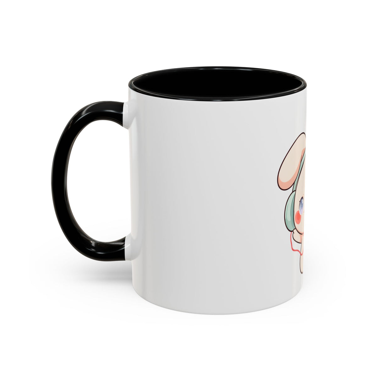 Kawaii Bunny Music Mug, Cute Accent Coffee Mug