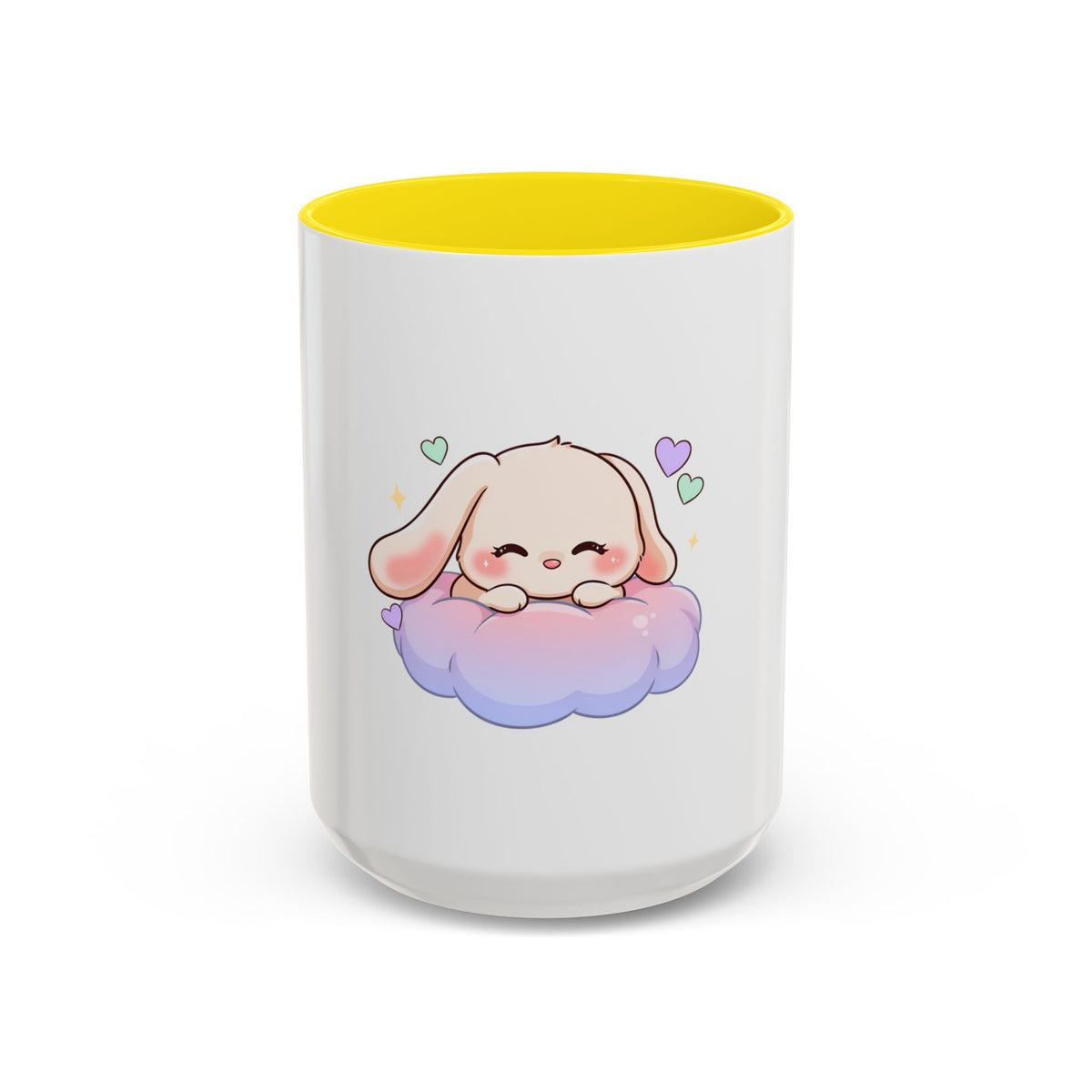 Kawaii Bunny Accent Coffee Mug, Dreamy Cute Animal Gift