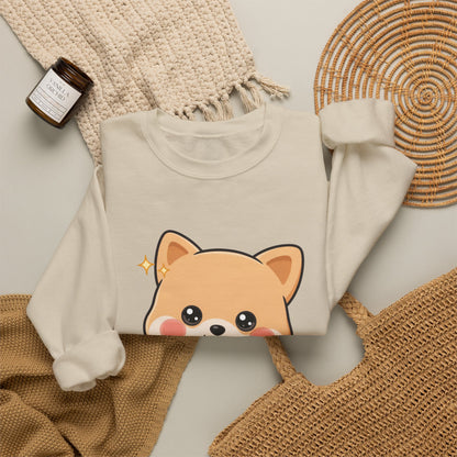 Kawaii Shiba Inu Sweatshirt, Cute Puppy Crewneck