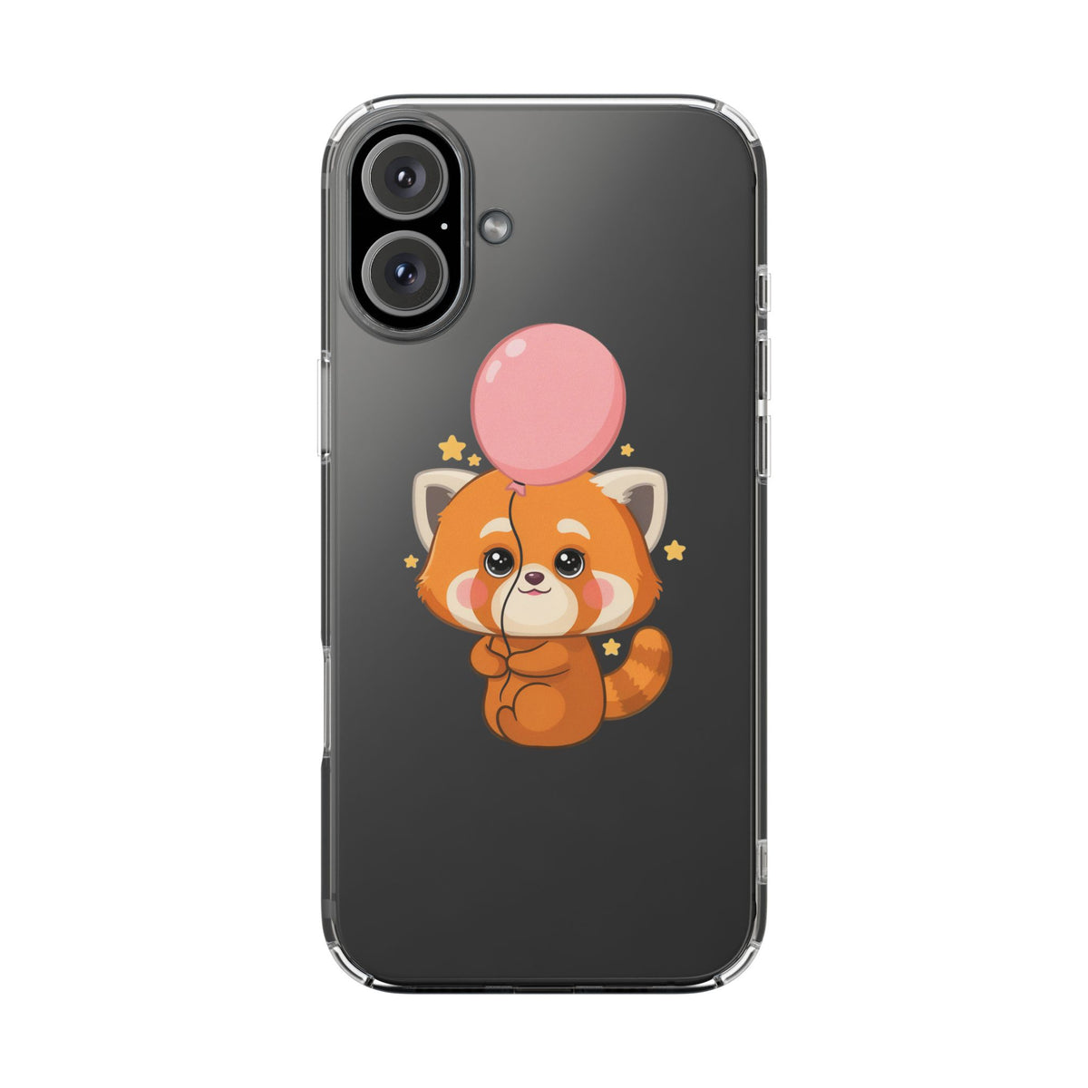 Kawaii Red Panda Clear Impact-Resistant Case with Balloon