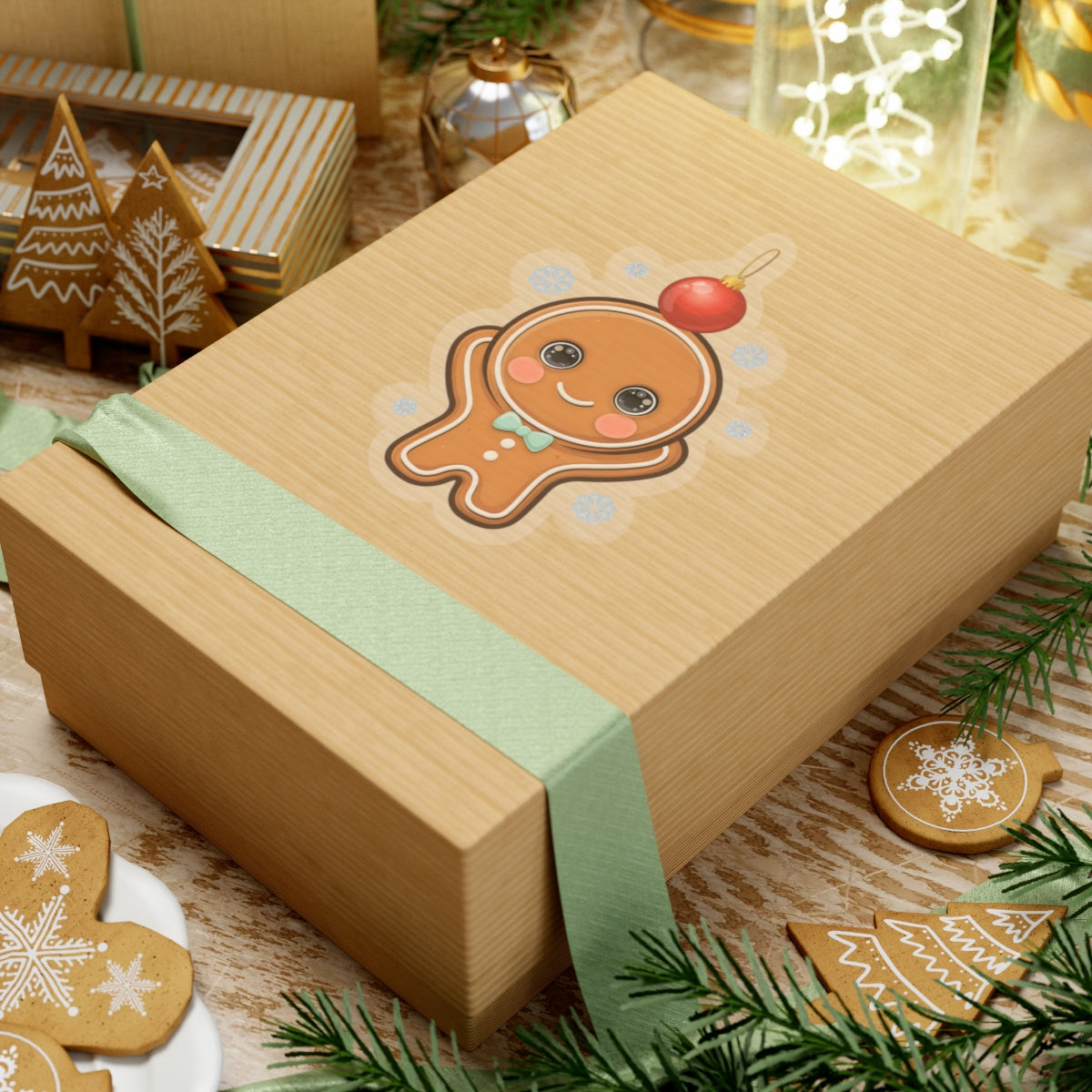 Christmas Gingerbread Sticker for Holiday Decorating