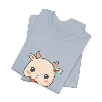 Kawaii Reindeer Christmas T-Shirt for Cute Holiday Style