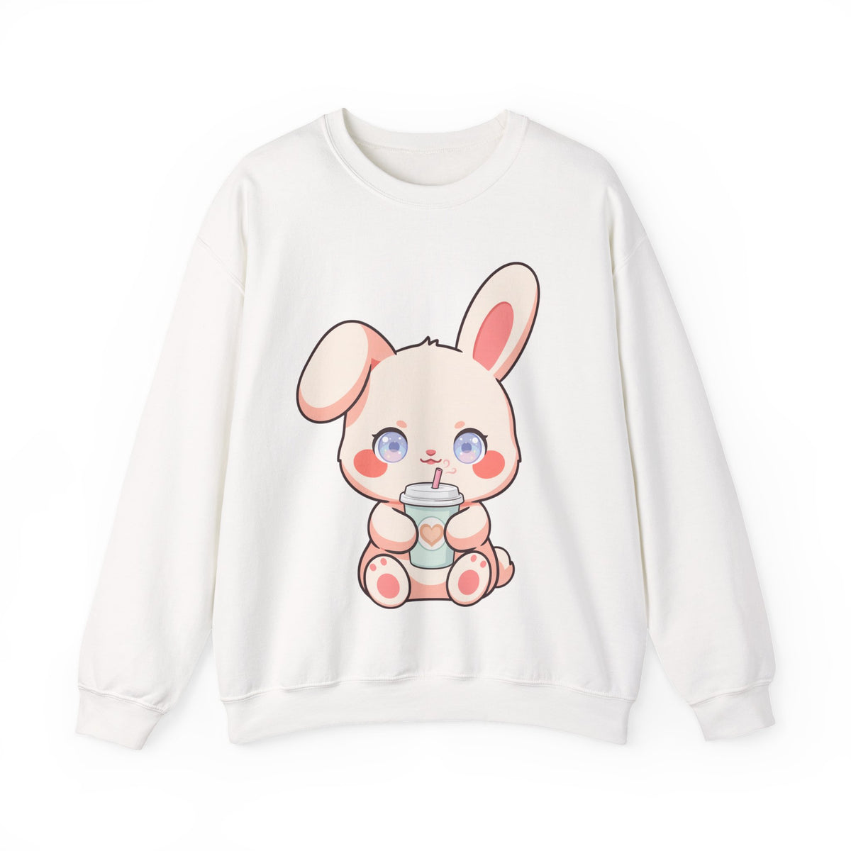 Kawaii Bunny Sweatshirt, Cute Latte Lover Crewneck