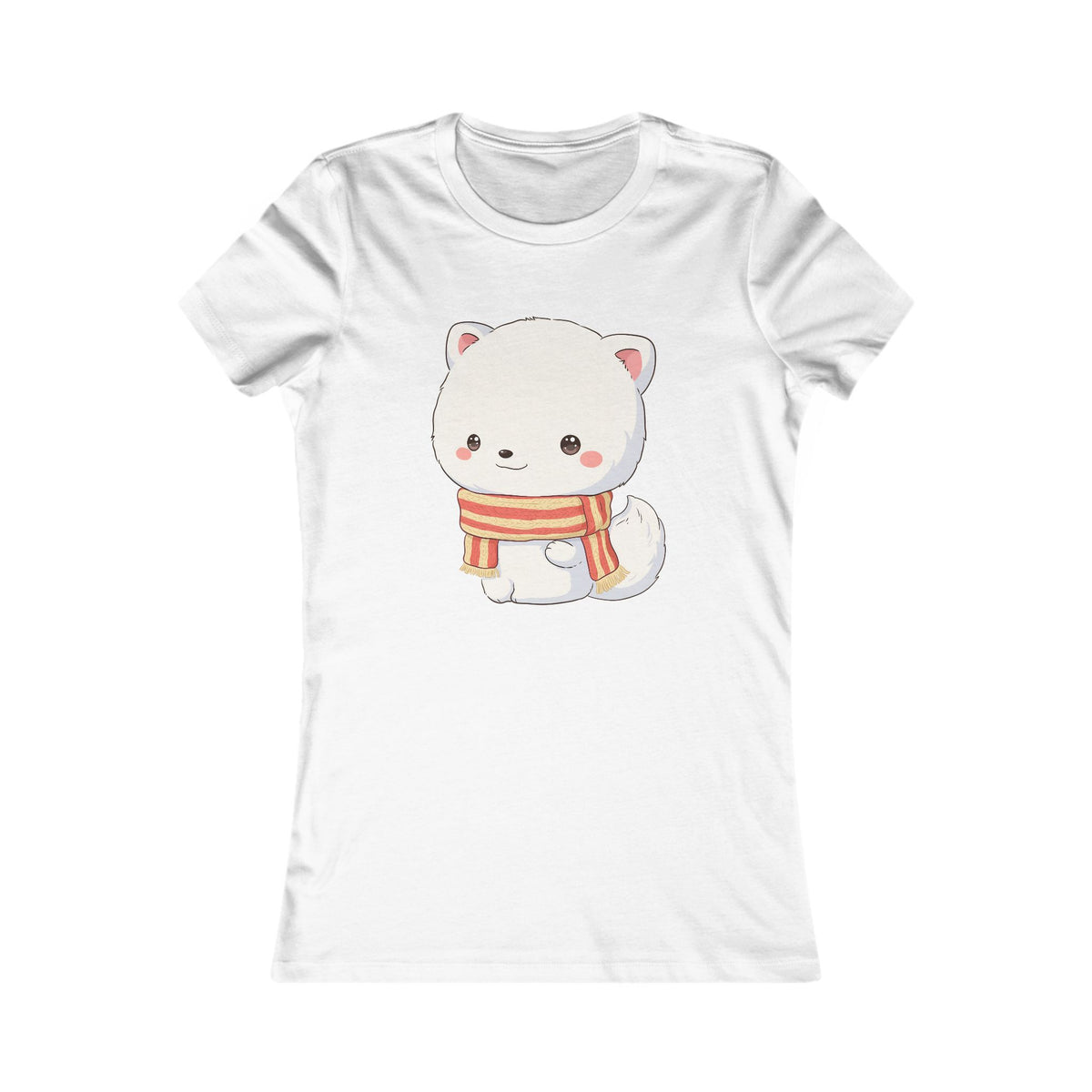 Kawaii Arctic Fox Christmas Tee for Cozy Holiday Fans