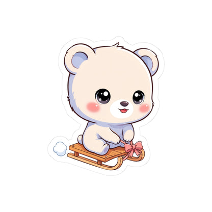 Kawaii Polar Bear Sticker, Cute Winter Gift