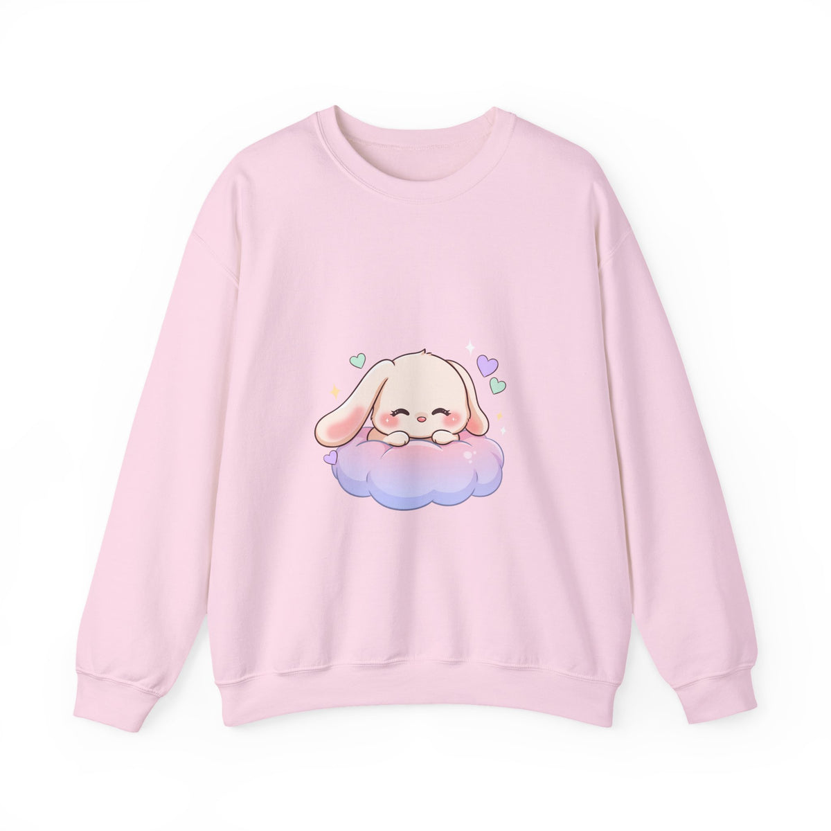 Kawaii Bunny Sweatshirt, Sleeping Cloud Chibi Crewneck