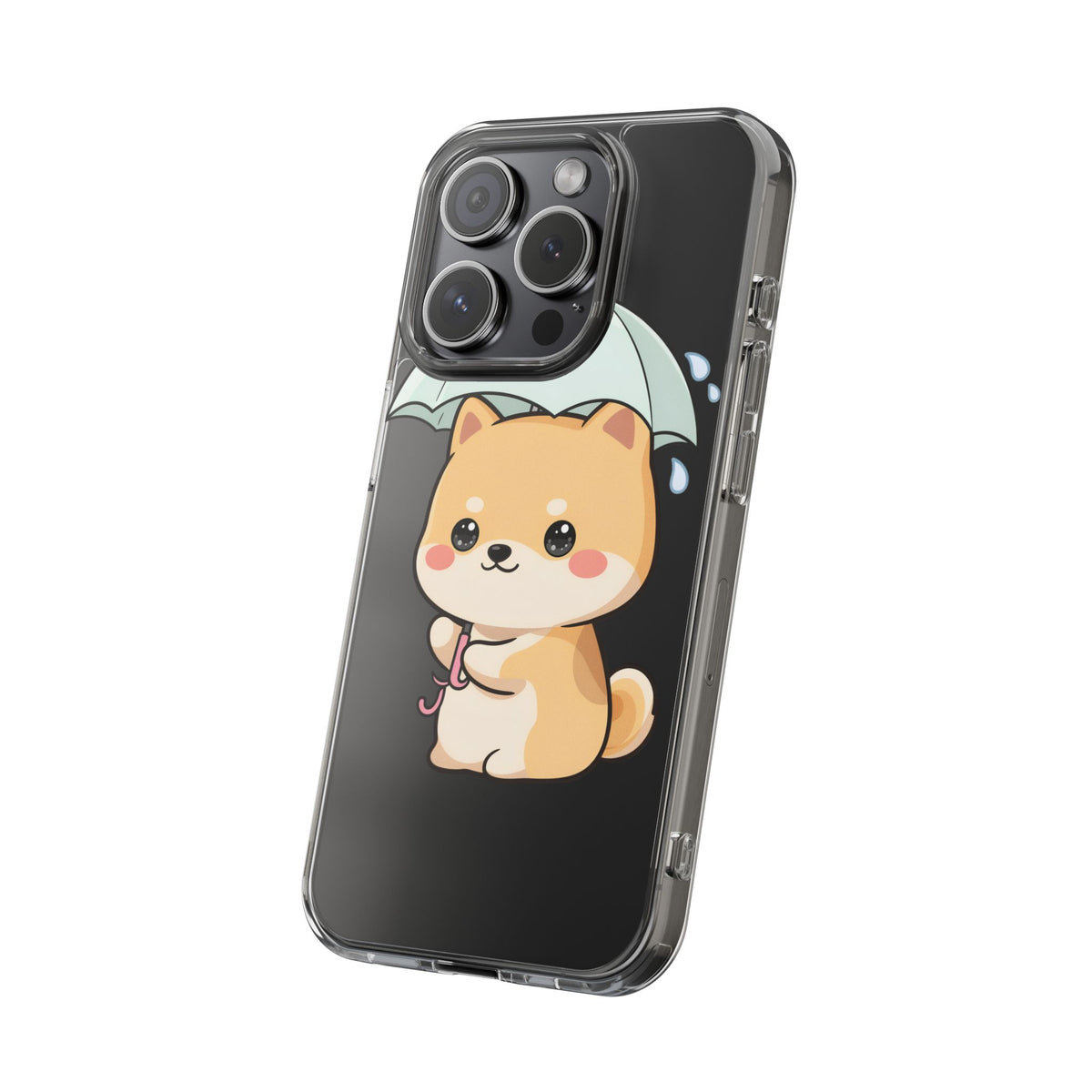 Shiba Inu Phone Case, Kawaii Rainy Day Pup