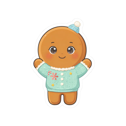 Christmas Gingerbread Sticker, Kawaii Holiday Gift