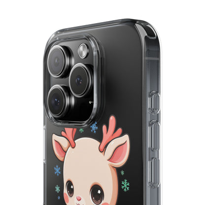 Christmas Reindeer Clear Impact-Resistant Phone Case