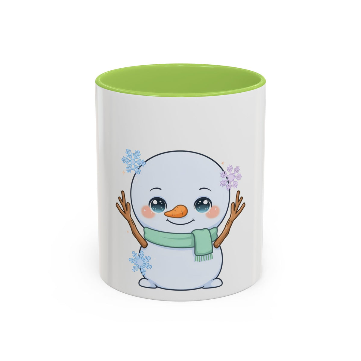 Kawaii Snowman Accent Coffee Mug for Winter Fans
