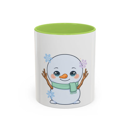 Kawaii Snowman Accent Coffee Mug for Winter Fans