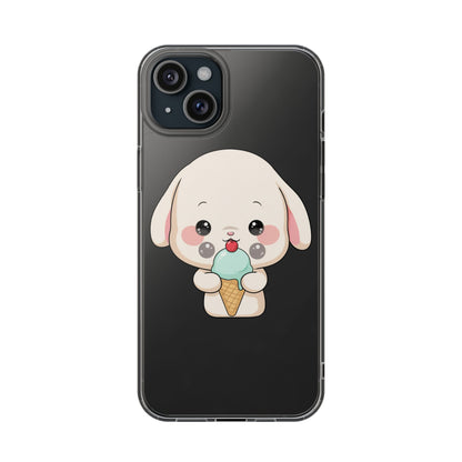 Kawaii Bunny Phone Case, Ice Cream Cutie Clear Case