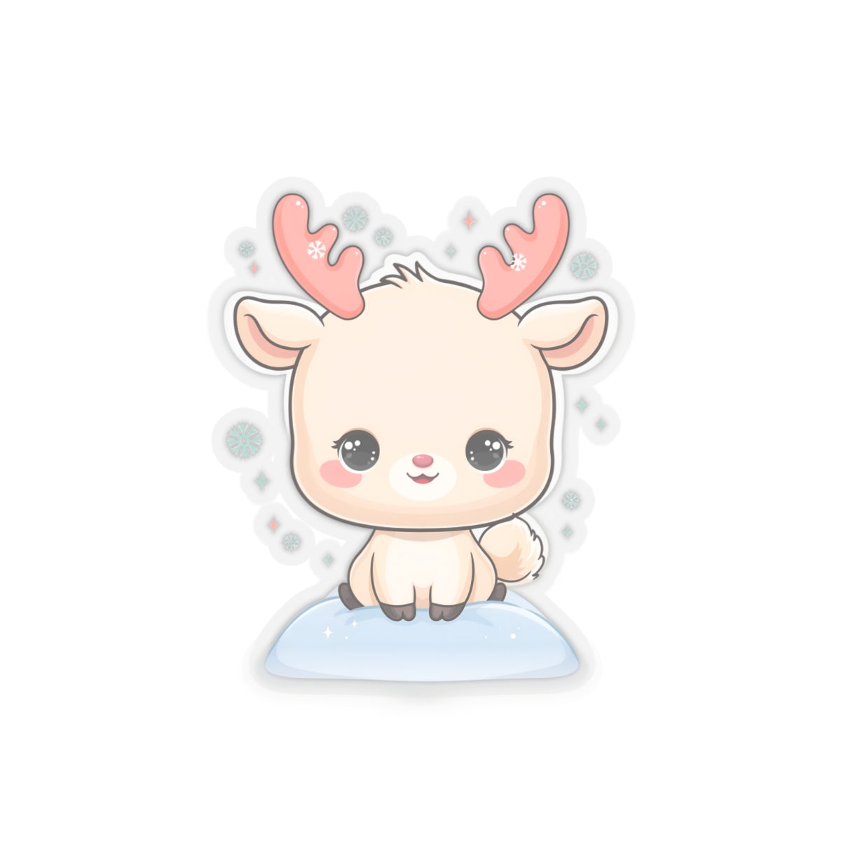 Kawaii Reindeer Sticker for a Cozy Winter Desk