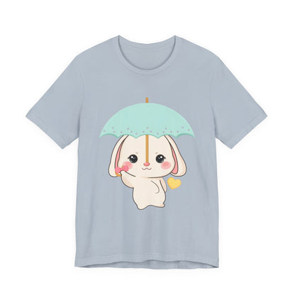 Kawaii Bunny T-Shirt, Cute Umbrella Rabbit Tee