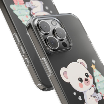Christmas Polar Bear Phone Case, Kawaii Holiday Accessory