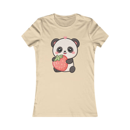 Kawaii Panda Strawberry Women's Tee for Cute Casual Outfits