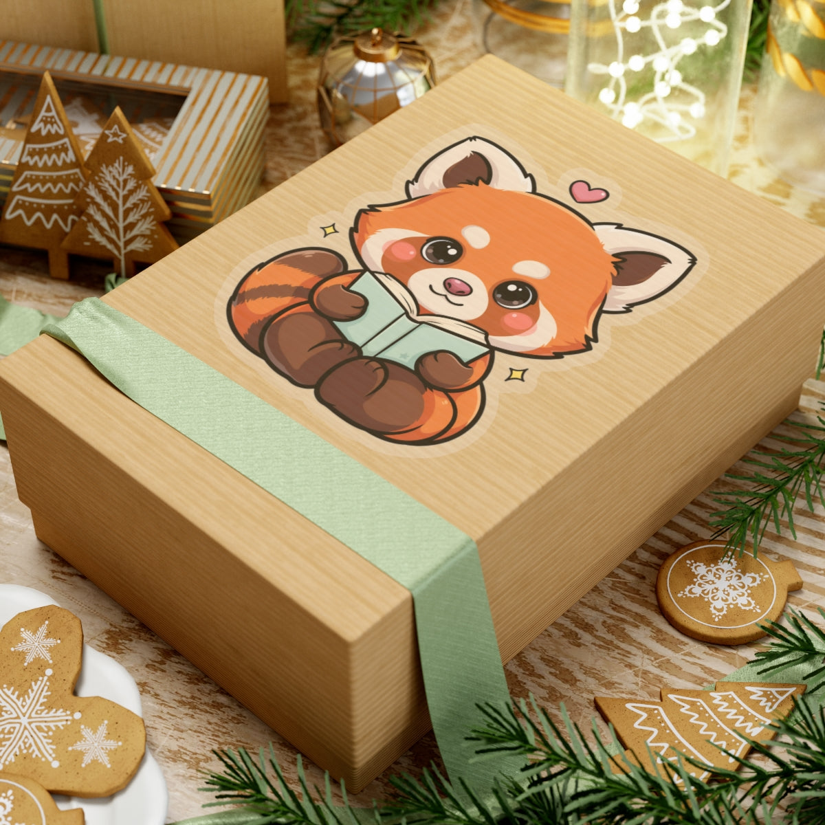 Reading Red Panda Kiss-Cut Sticker for Book Lovers