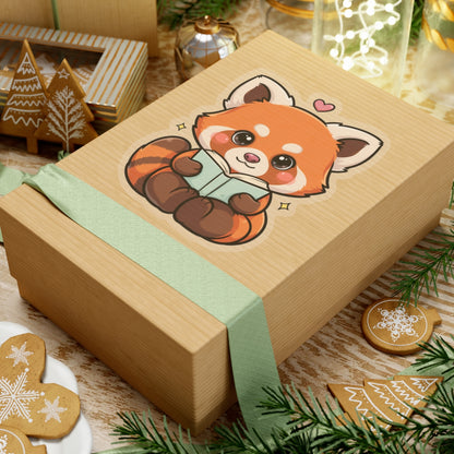 Reading Red Panda Kiss-Cut Sticker for Book Lovers