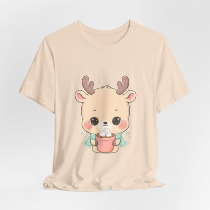 Kawaii Reindeer T-Shirt for Cozy Cocoa Season
