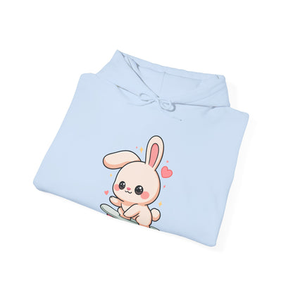 Kawaii Bunny Skateboard Hoodie, Cute Skater Gift