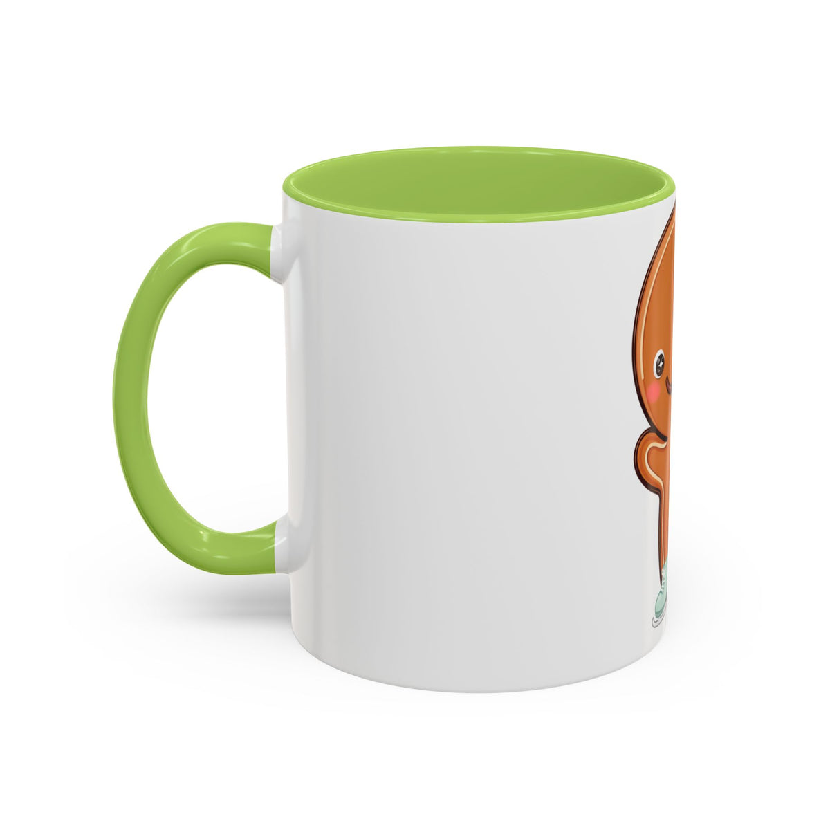 Gingerbread Man Ice Skating Accent Coffee Mug