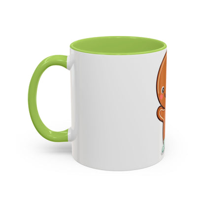 Gingerbread Man Ice Skating Accent Coffee Mug