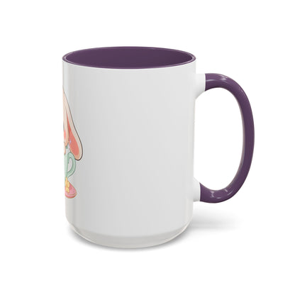 Kawaii Bunny Accent Coffee Mug, Cute Gift for Bunny Lovers