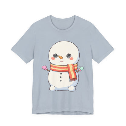 Kawaii Snowman Christmas T-Shirt for Cute Holiday Cheer