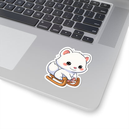 Kawaii Arctic Fox Sticker for Laptop and Journal