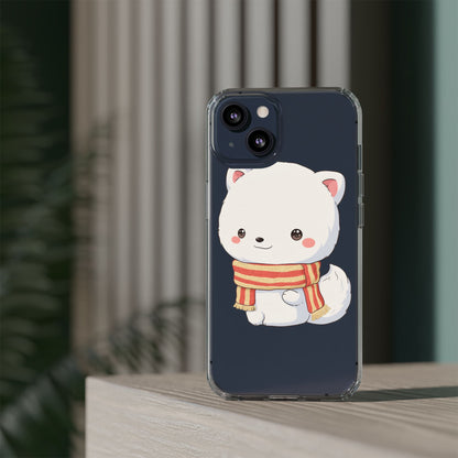Kawaii Arctic Fox Phone Case, Cozy Christmas Scarf