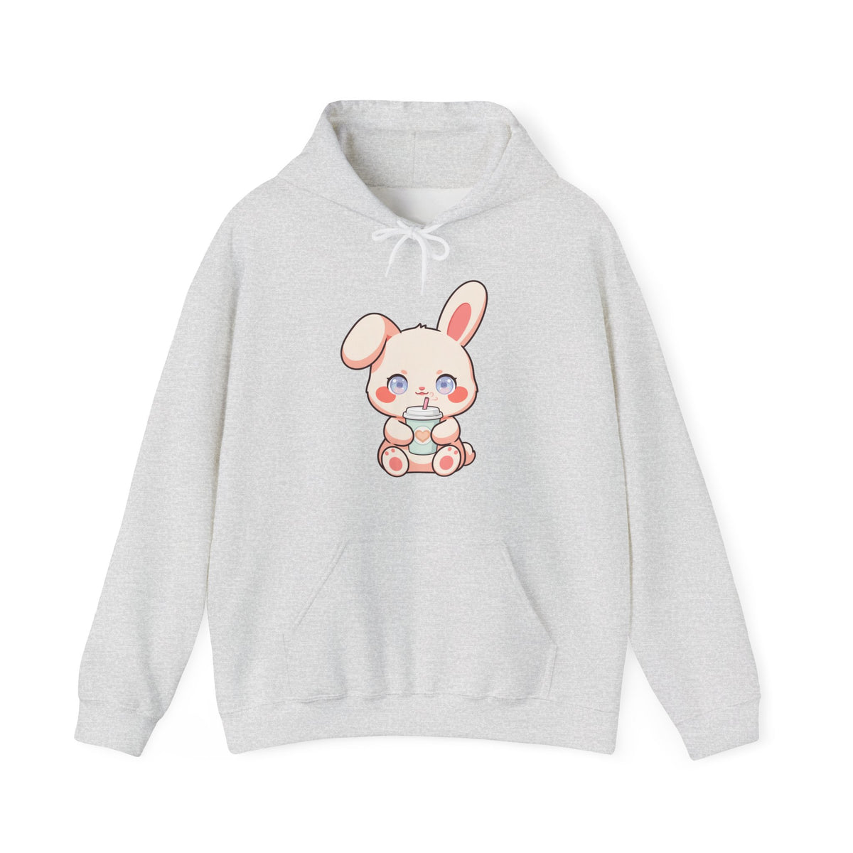 Kawaii Bunny Latte Hoodie, Cute Coffee Lover Sweatshirt