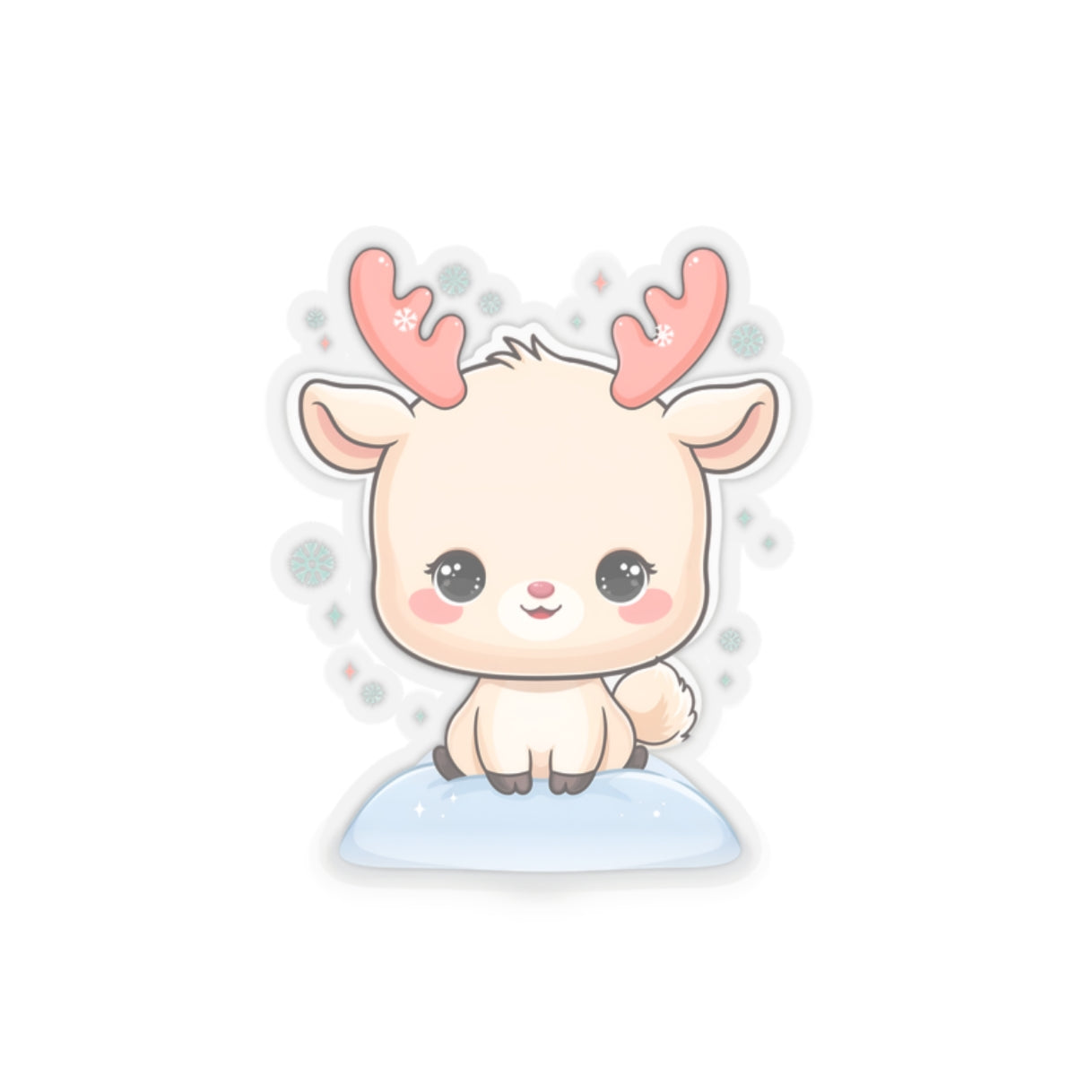 Kawaii Reindeer Sticker for a Cozy Winter Desk