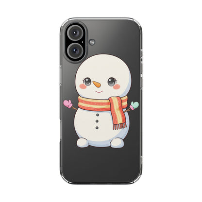 Kawaii Snowman Phone Case – Cute Christmas Clear Case