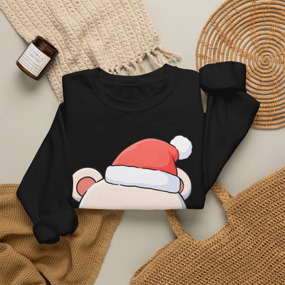 Kawaii Polar Bear Christmas Sweatshirt, Santa Cub Crewneck