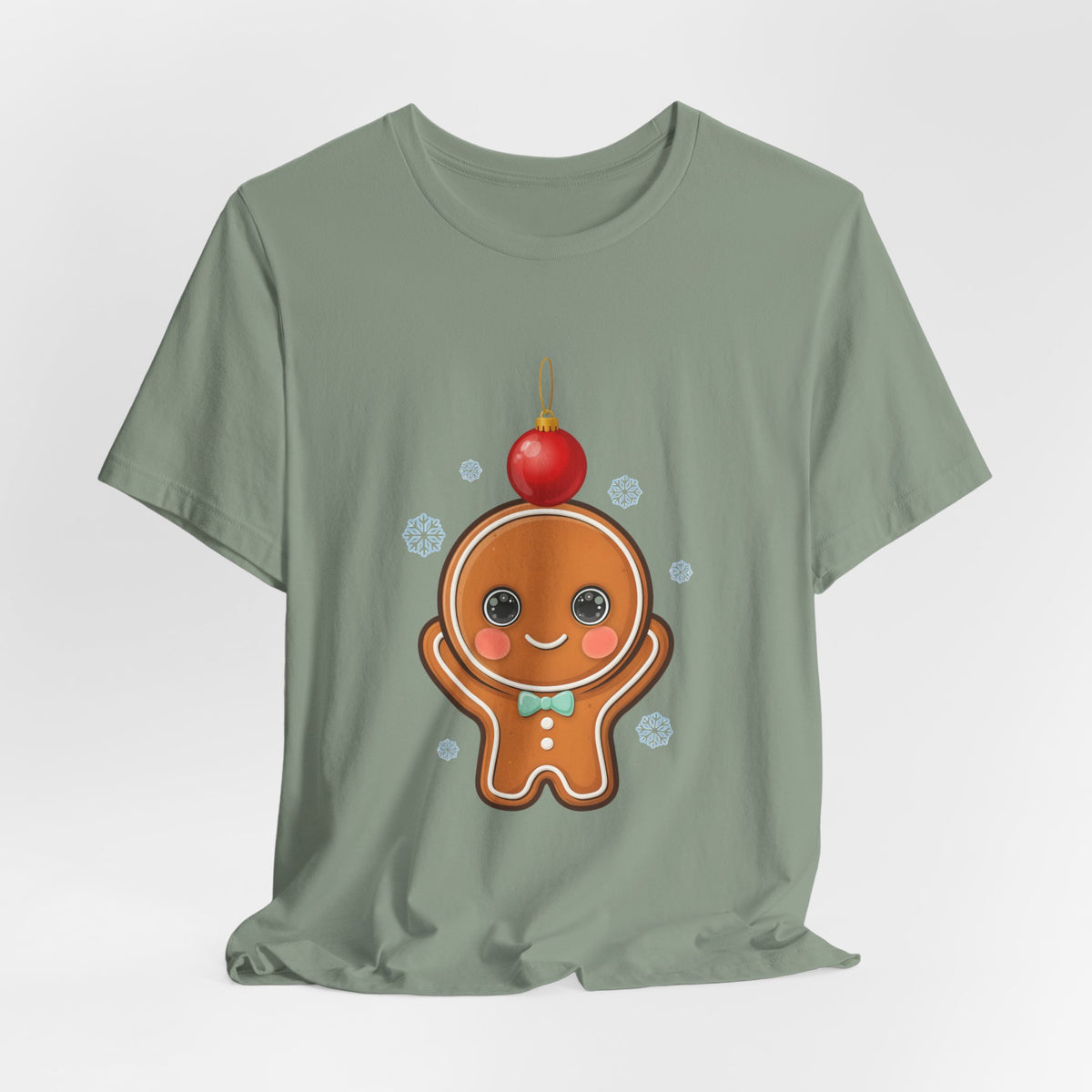 Kawaii Gingerbread Christmas Tee, Cute Holiday Unisex Shirt