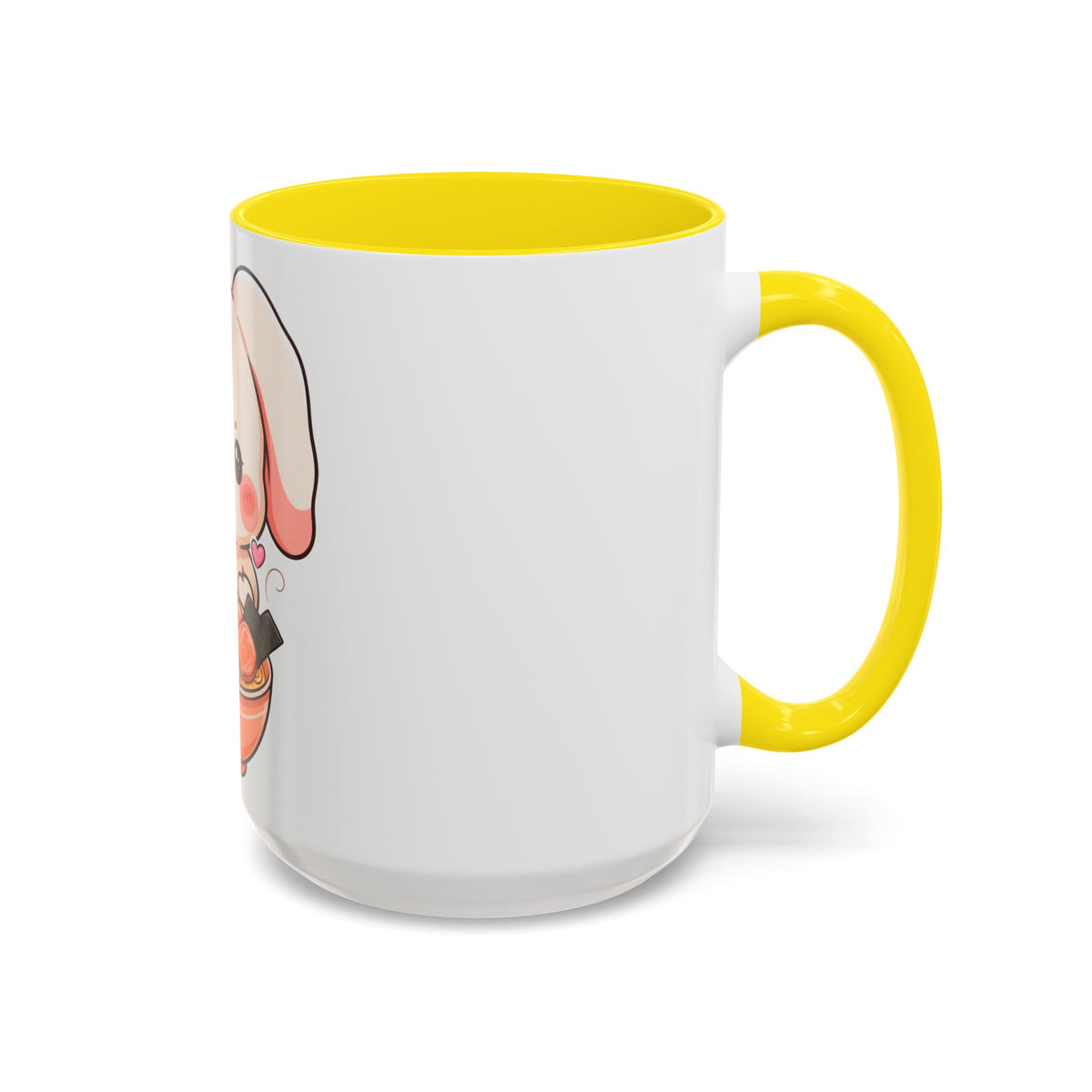 Kawaii Ramen Bunny Accent Coffee Mug, 11 oz or 15 oz