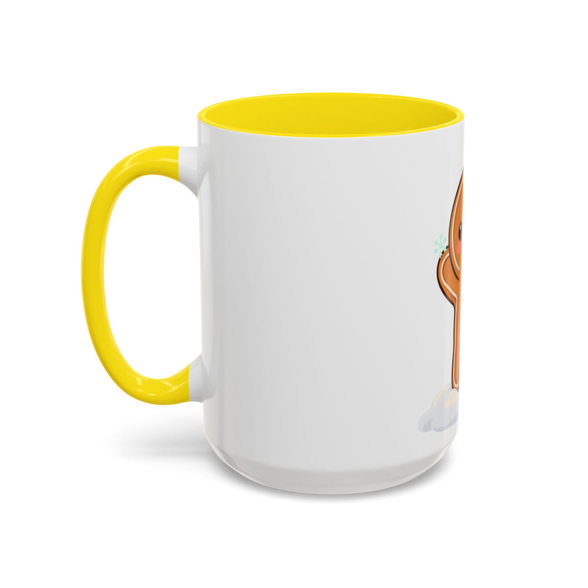 Kawaii Gingerbread Man Accent Coffee Mug for Winter Cheer