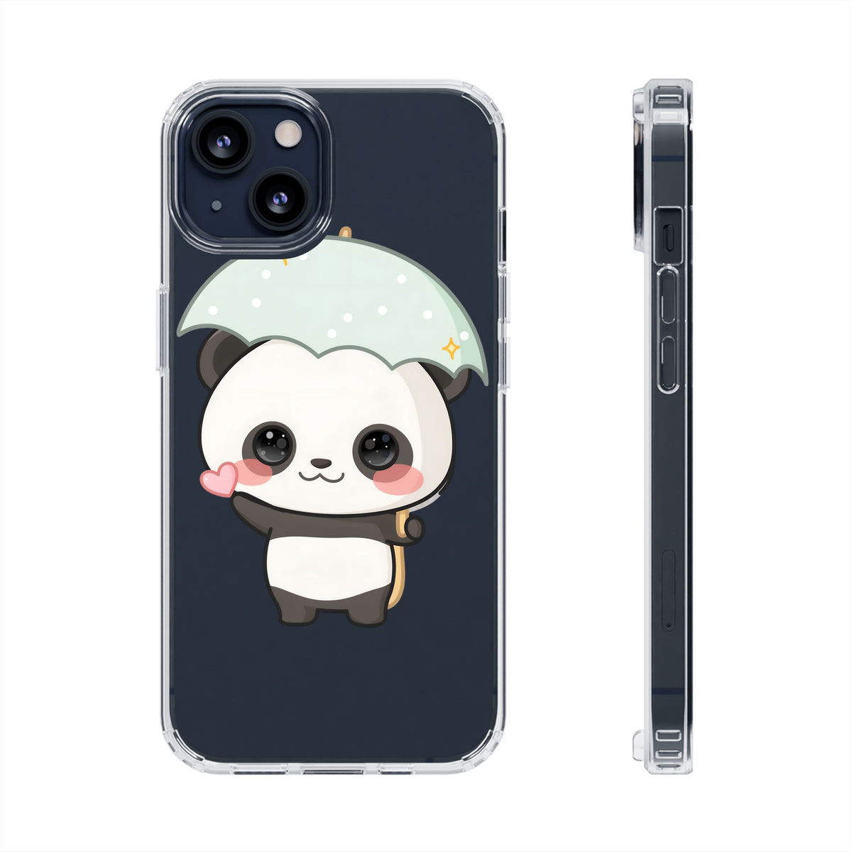 Kawaii Panda Clear Impact-Resistant Phone Case
