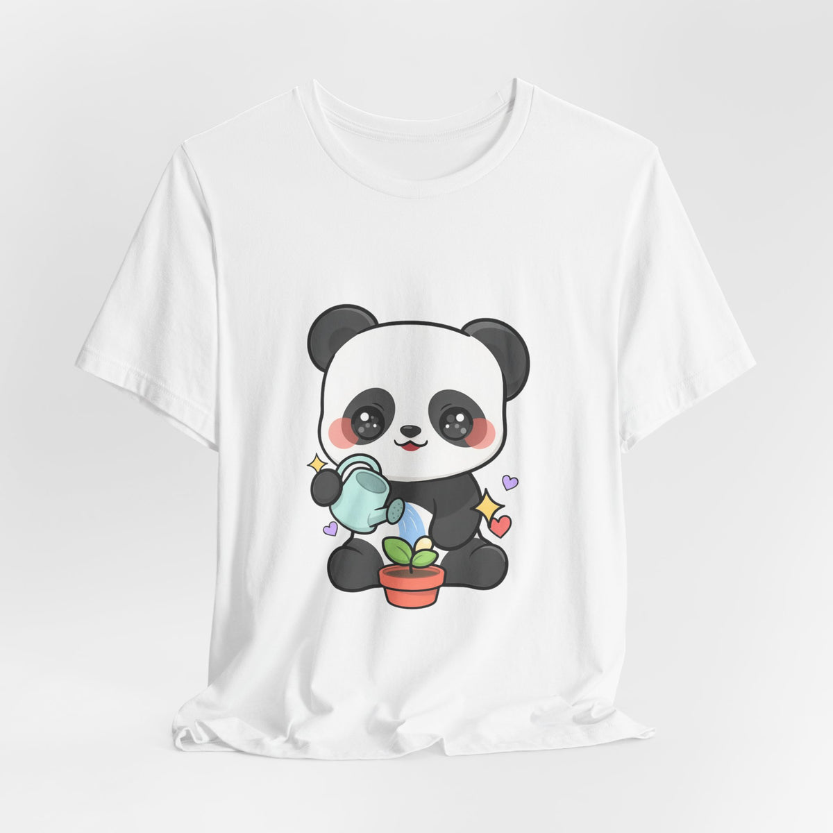 Kawaii Panda T-Shirt, Cute Plant Lover Gift