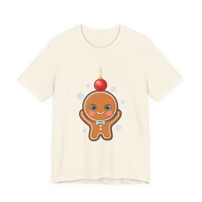 Kawaii Gingerbread Christmas Tee, Cute Holiday Unisex Shirt