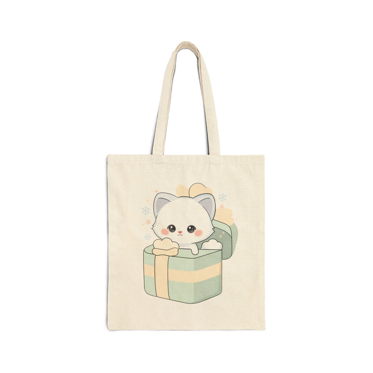 Kawaii Arctic Fox Tote Bag for Gift-Wrapping Runs