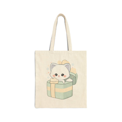 Kawaii Arctic Fox Tote Bag for Gift-Wrapping Runs
