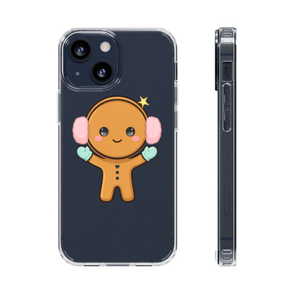 Kawaii Gingerbread Phone Case, Cute Winter Character