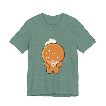 Kawaii Gingerbread Man T-Shirt for Cozy Cocoa Fans