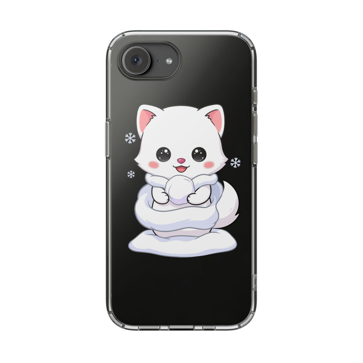 Kawaii Arctic Fox Phone Case, Cute Snow Day Gift